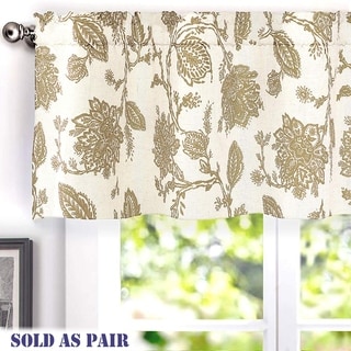 Gracewood Hollow Kapil Floral Blackout Lined Thermal Insulated Window Valance Pair