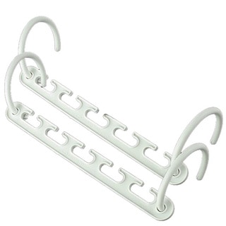 5-piece White Plastic Cascading Space Saving Closet Hangers