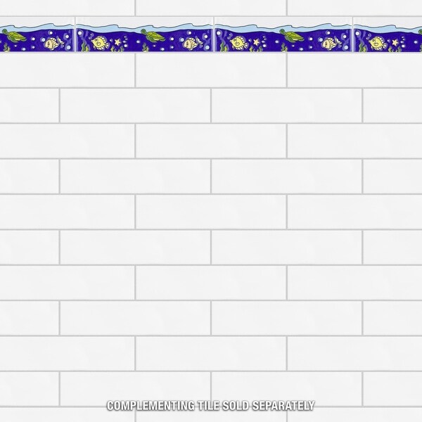 Merola Tile Captain Fishie 2" x 7-7/8" Ceramic Wall Tile - Case (32 Tiles) - (1 Tile)