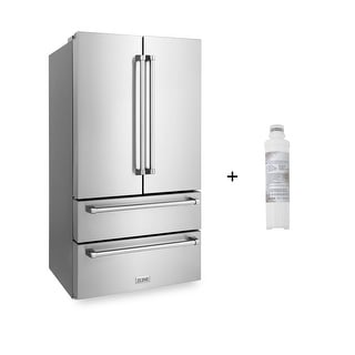 ZLINE 36" 22.5 cu. ft 4-Door French Door Refrigerator with Ice Maker and Water Filter in Fingerprint Resistant Stainless Steel