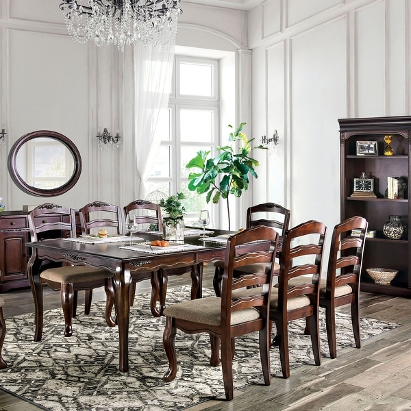 Furniture of America Shak Traditional Dark Walnut 78-inch Dining Table