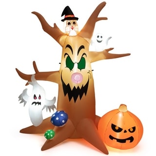 8 Feet Halloween Outdoor Dead Tree with Built-in Led Lights - 7.2 x 4.3 x 8 FT (L x W x H)