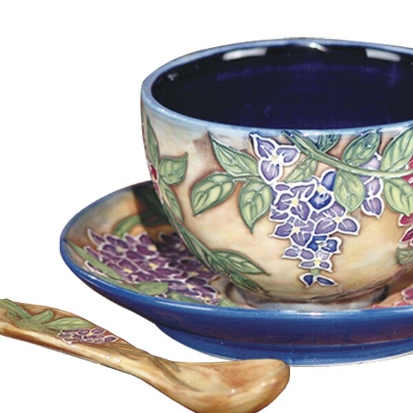 Grape Vine Hand Painted Porcelain Cup and Saucer Set