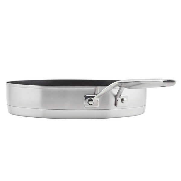 KitchenAid 3-Ply Base Nonstick 10.25" Grill Pan Stainless Steel