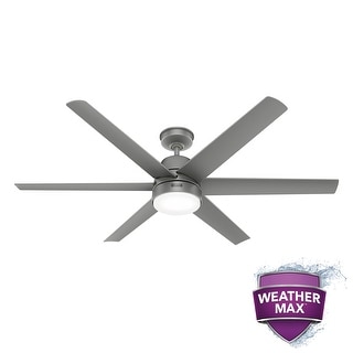 Hunter 60" Skysail Outdoor Ceiling Fan with LED Light Kit, Wall Control, Wet Rated
