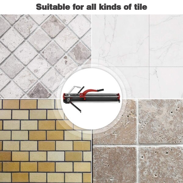 23-Inch Manual Tile Cutter, Professional Tile Cutter with Tungsten Carbide Cutting Wheel, Anti-sliding Rubber Surface