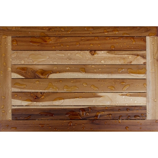 EcoDecors Eleganto 29" Solid Teak Shower Bench With Shelf - EarthyTeak Finish