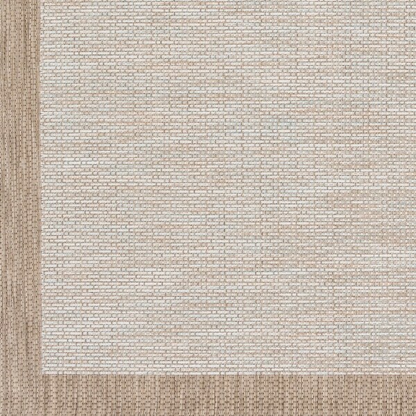 Cammie Solid Bordered Outdoor Area Rug