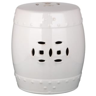 SAFAVIEH Kids Mini Ming Cream Petite Ceramic Decorative Garden Stool