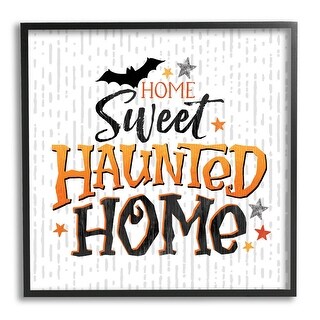 Stupell Sweet Haunted Home Patterned Framed Giclee Art by Courtney Morgenstern