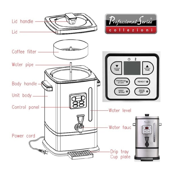Professional Series 50-Cup Digital Coffee Urn Stainless Steel
