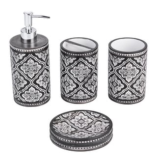 Kralix 4pc Arabesque Resin Bath Accessory Set