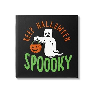 Stupell Keep Halloween Spooky Trick Or Treat Ghost Canvas Wall Art by Buck Wear, Inc.