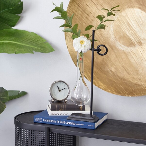 Clear Iron Contemporary Vase