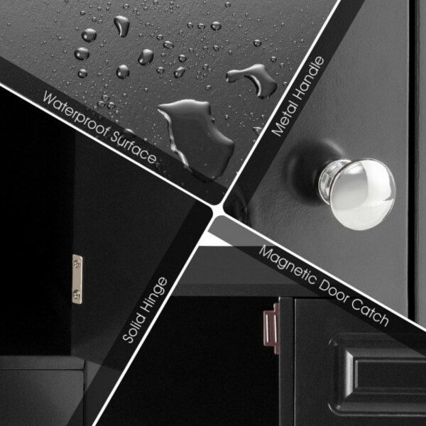 Elegant Classical Multifunctional Wooden Wine Cabinet Table - 46" x 16" x 32.5" (L x W x H)