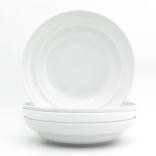 Euro Ceramica White Essential 4 Piece 9" Pasta Bowl Set