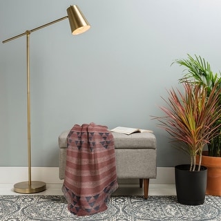 Deny Designs Marsala Stripe Woven Throw Blanket (50 in x 60 in)