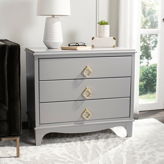 SAFAVIEH Hannon Nightstand - Grey / Brass
