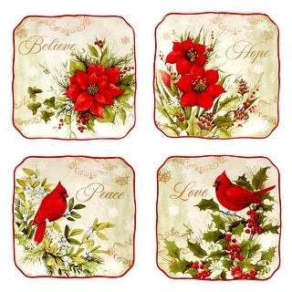 Certified International Winter's Medley 5.75" Canape/Luncheon Plates, Set of 4