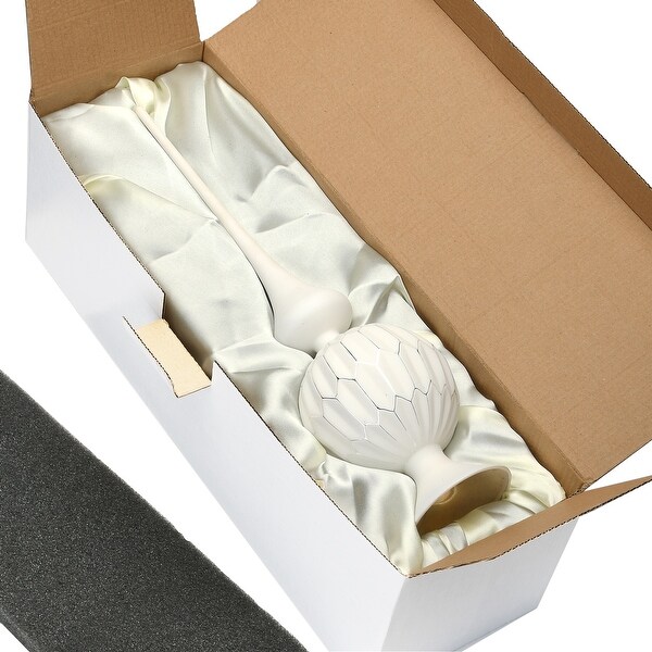 15" White Glass Christmas Tree Topper - 15 in