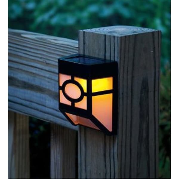 Kanstar Pack of 4 Solar Powered Outdoor Landscape Warm Light for Garden Yard Fence