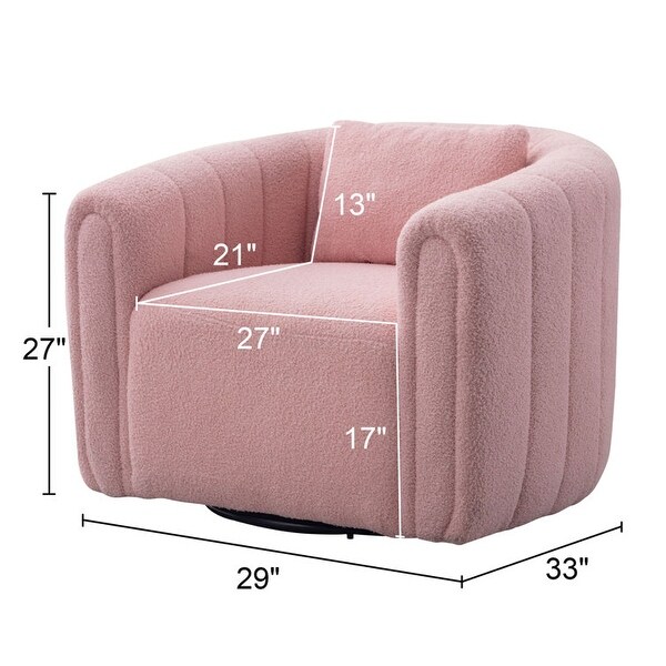 Ebello Oversize Velvet Swivel Barrel Comfy Round Armchair with Plump Pillow