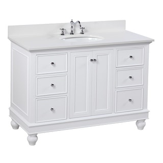 KitchenBathCollection Bella 48" Bathroom Vanity with Quartz Top