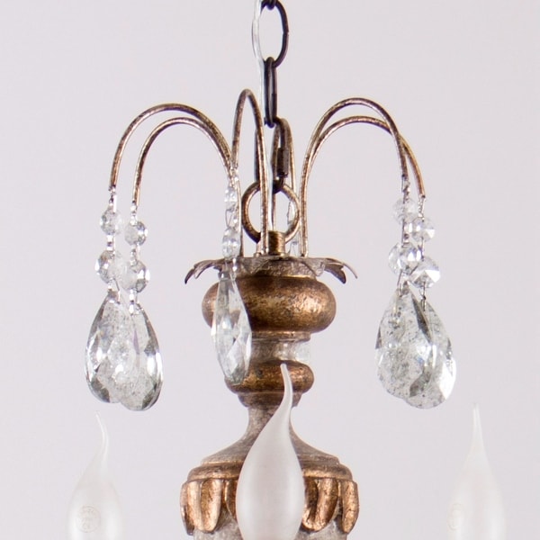 Country 5-Light Candle Style Crystal Chandelier