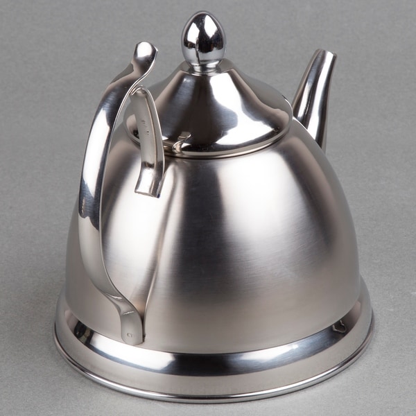 Creative Home Nobili-Tea 1.0 Quart Stainless Steel Tea Kettle Teapot with Removable Infuser Basket