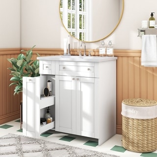 30 in Bathroom Vanity with Single Sink ,Combo Vanities with Wood Frame