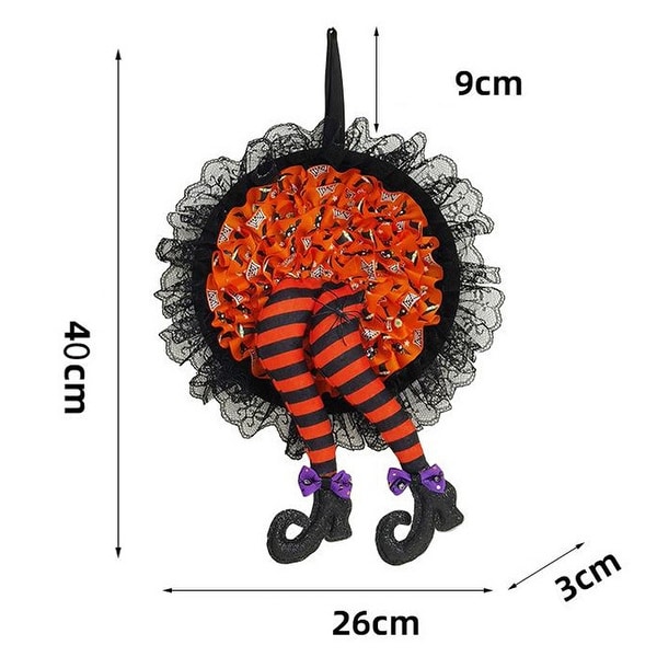 Halloween Wreaths Halloween Decorations Witch skirts and Legs Wreath - as picture