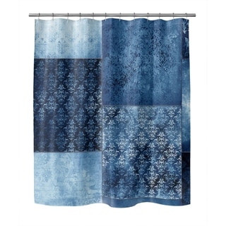 ECLECTIC BOHEMIAN PATCHWORK BLUE Shower Curtain by Kavka Designs