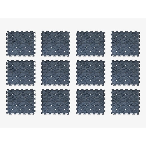 A1HC Puzzle Exercise Mat with Rubber Interlocking Tiles 18"X18", Interlocking rubber mat for gym equipment with Border, Gym mat