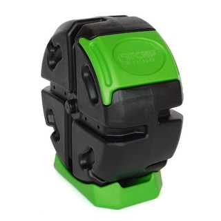 FCMP Outdoor Half Size 19 Gallon Plastic Rolling Composter Tumbler Bin, Green - 14.75
