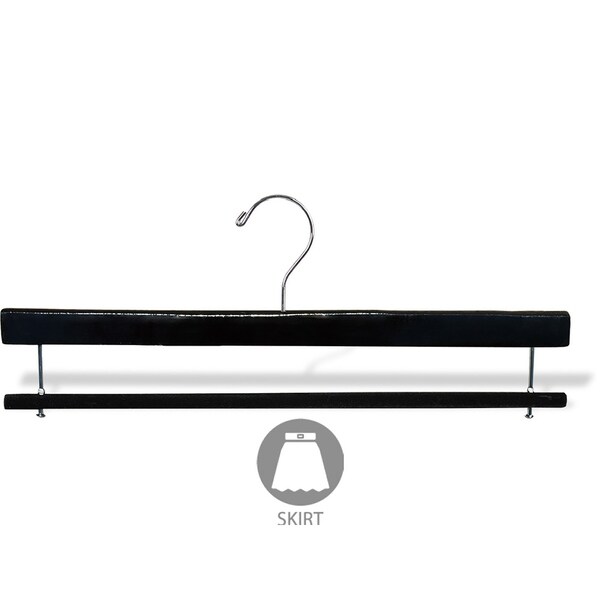 Extra Long Wooden Pants Hanger with Flocked Non-slip Velvet Bar