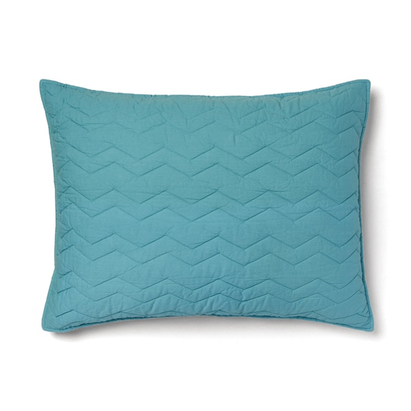 Cheryl Cotton Teal Chevron Sham