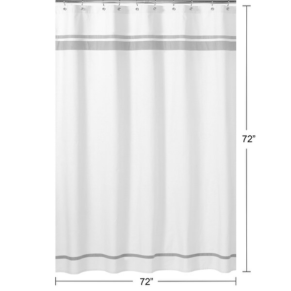 Sweet Jojo Designs White and Grey Hotel Shower Curtain
