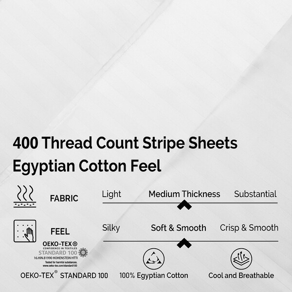 Superior Gyda Deep Pocket 400 Thread Count Egyptian Cotton Sheets