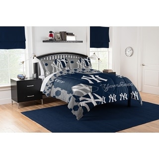 MLB 849 Yankees Hexagon F/Q Comforter Set