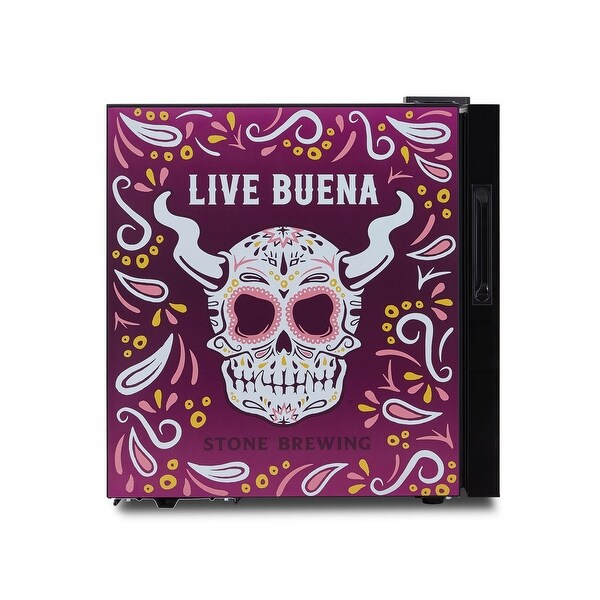 Newair Stone Brewing Live Buena Beverage Refrigerator, 60 Can Buenaveza Lager Mini Fridge with Glass Door and Removable Shelf