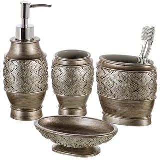 Dublin 4-Piece Bathroom Accessories Set (Brushed Silver)