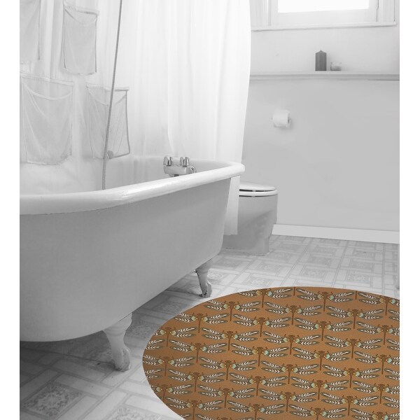 DRAGONFLY LIGHT BROWN Bath Rug By Kavka Designs