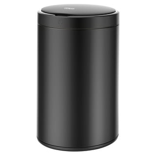 3.2 Gallon Automatic Trash Can Black Steel Touchless Motion Sensor Bin, Soft Close Lid, 9L, IPX4 Waterproof Office, Bathroom