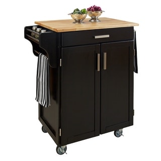 Cuisine Cart Black Kitchen Cart by homestyles - 33' x 19' x 36'