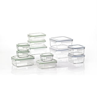 Glasslock 24 Piece Oven and Microwave Safe Glass Food Storage and Bakeware Set - Clear