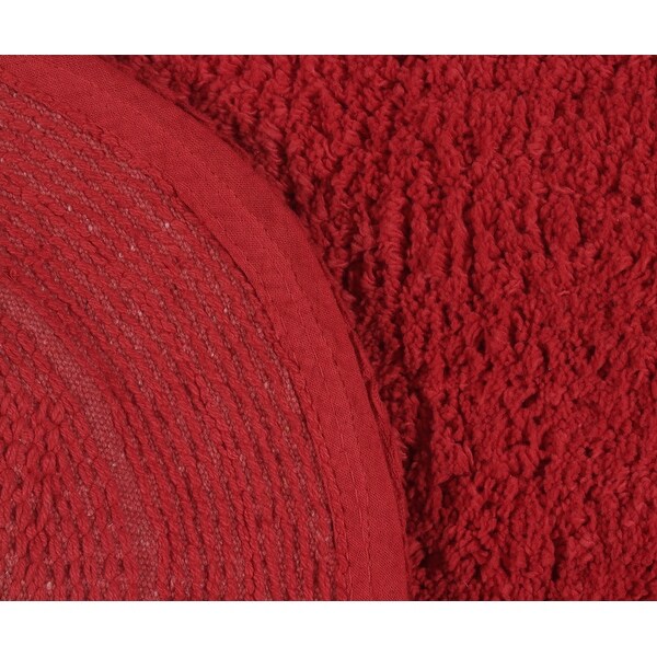 Double Ruffle Collection Absorbent Cotton 2 Piece Set Machine Washable Bath Rug