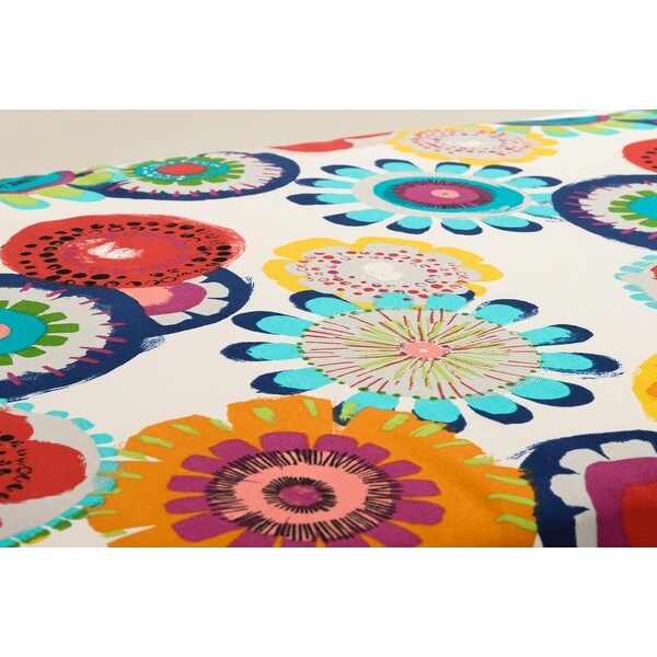 Outdoor Multicolored Floral Wicker Polyester Seat Cushions (Set of 2)