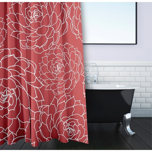 Olena Floral Print Shower Curtain