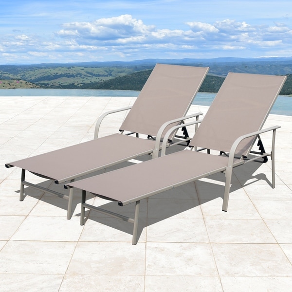Corvus Antonio Sling Fabric Adjustable Outdoor Chaise Lounge