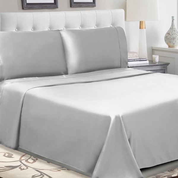 Superior 300-Thread Count Cotton Percale Solid Bed Sheet Set